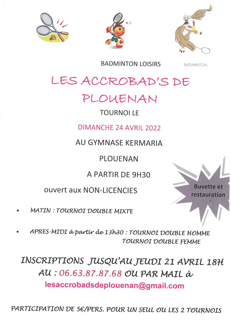 Affiche tournoi de Badminton