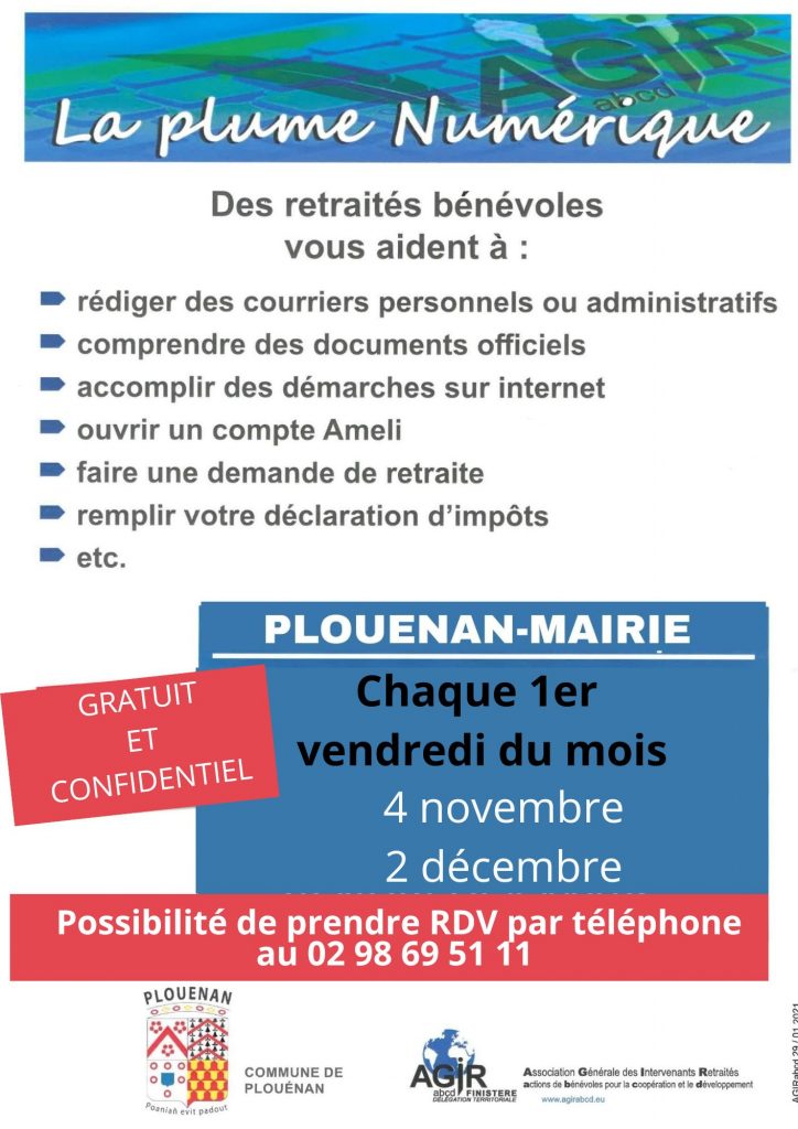 Aide à l'e administration chaque premier vendredi du mois en mairie de 9h30 à 11h