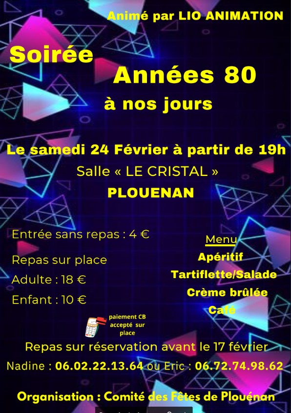 Soirée Année 80 au Cristal - Plouénan